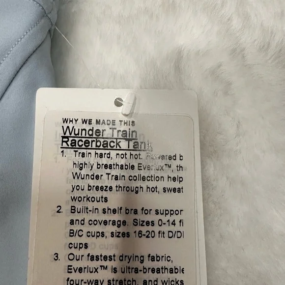 Lululemon Athletica Sky Blue Tank Top with built in bra - Picture 3 of 5